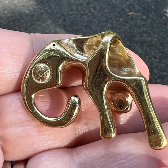 VINTAGE 14K YELLOW GOLD LARGE JAGUAR PANTHER SLIDE PENDANT WELL MADE
